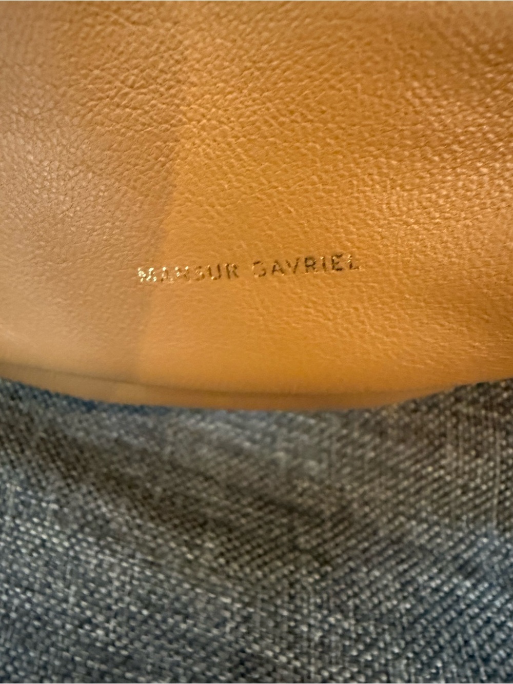 Mansur Gabriel Mini Cloud Wristlet Camel Lambskin Leather Hinged Frame Pouch - Picture 4 of 7